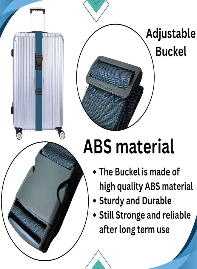 APAV Luggage Straps Belt Heavy Duty Adjustable with Buckle Clips for Suitcase | Trolleys and All Kind of Luggages | for Traveling Business/Leisure Trip (Pack of 4 (NB)) - Image 2